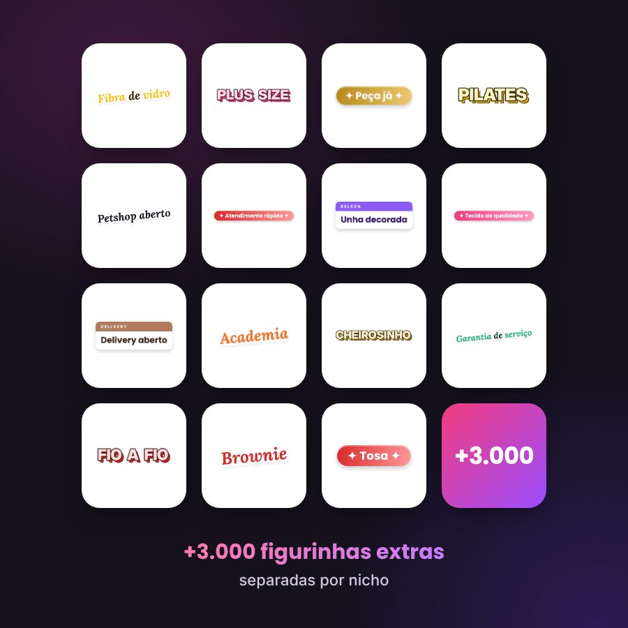 Grade com figurinhas extras de vários nichos